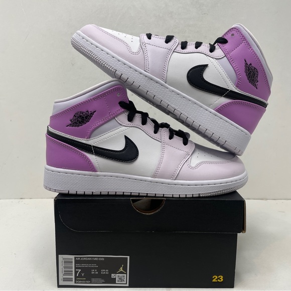 Nike Shoes - Nike Air Jordan 1 Retro Mid GS “Barely Grape/Lilac” 2023